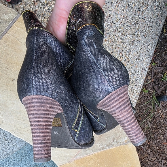 Nwot L'ARTISTE SPRING STEP Stylish Multicolor Ankle Boots 39us 9 - Picture 11 of 15